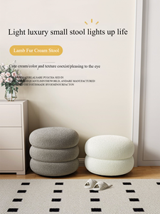Sgabello da salotto di alta qualità adatto per camere da letto in stile moderno tavolino da caffè in tessuto Pouf - Product Image 6