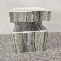 Table basse en marbre vert clair de style européen moderne, table d'appoint, meuble de salon, table de chevet