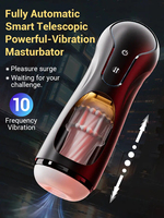 Godet de masturbation masculin télescopique entièrement automatique à dilatation et contraction profondes, avec stimulation par succion, vibration et piston, jouet sexuel