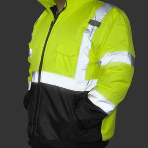 Giacca Invernale da <span class=keywords><strong>Lavoro</strong></span> ad Alta Visibilità per Uomo, Impermeabile, Riflettente, per Guardie <span class=keywords><strong>di</strong></span> Sicurezza e Lavori Edili - Product Image 5