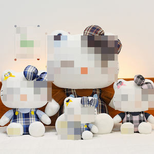 Nouveau dessin animé en peluche de haute qualité Hello KT Cat jupe à carreaux rétro en peluche de haute qualité pour cadeau de petite amie Vente en gros - Product Image 2