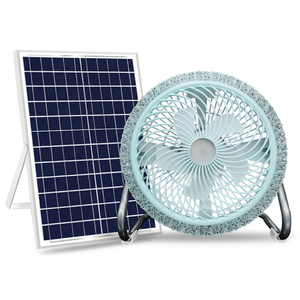 Lámpara Ventilador Solar de Emergencia Recargable con Marco de Aluminio, Diámetro 29cm, DC14V DC/Solar, Material ABS+PC, 6x1800mAh Litio - Product Image 1