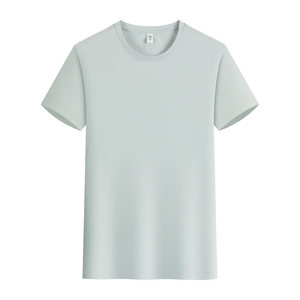 Custom Round Neck T-Shirt Solid Color Polyester Thin Leisure Wear Promotional T-Shirts - Product Image 1