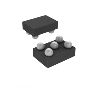 6 UFBGA, DSBGA Composants électroniques de gestion de l'alimentation (PMIC) TPS72013YZUR, commande unique, IC REG LINEAR 1.3V 350MA 5DSBGA - Product Image 1