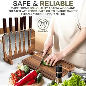 Support magnétique transfrontalier en bois pour couteaux, range-couteaux domestique en bois massif, planche à découper multifonctionnelle - Product Image 2