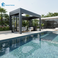 Pergola rétractable en aluminium sur mesure Sweet Home, qualité supérieure, imperméable, installation facile, système complet, maison d'été extérieure