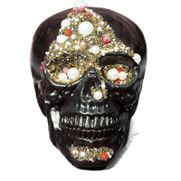 Crâne squelette en plastique de luxe Halloween décoration de table gemmes fantaisie pour accessoires de maison de barre de fête
