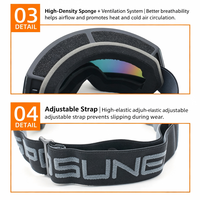 Masque de ski personnalisé OEM italien anti-buée double couche UV400 coupe-vent étanche compatible OTG pour sports de neige avec sangle réglable