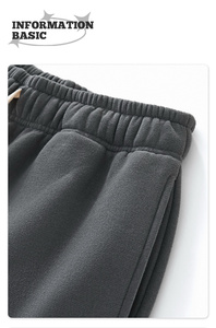 Shorts en molleton de coton personnalisés avec logo imprimé 350G, shorts 3/4 pour hommes, tendance streetwear, shorts patchwork amples, vêtements tendance pour hommes - Product Image 3