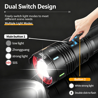 Lampe torche tactique ultra-lumineuse 30W pour l'extérieur, rechargeable, batterie ultra-lithium, zoom optique, faisceau longue portée