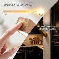 Lampe de table magnétique moderne en bois massif rechargeable par USB avec télécommande et lumière de lecture LED à intensité variable