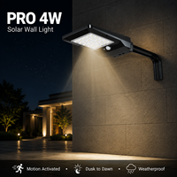Lampadaire solaire 4W, lampe de route LED 400lm, lampe de jardin murale, étanche IP65