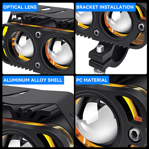 Faro LED de 2 lentes y 4000LM, luz estroboscópica de trabajo, bombilla antiniebla, cuatro modos, focos para motocicleta, coche, camión, SUV, reequipamiento/actualización - Product Image 6