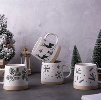Articles de décoration de Noël les plus vendus 13oz tasses blanches tasse à café en céramique avec logo personnalisé