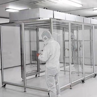 Bilik Bersih Modular Baru dari Paduan Aluminium 304 Baja Tahan Karat yang Dapat Disesuaikan, Bebas Debu, dengan Filter HEPA FFU yang Dapat Dipindahkan