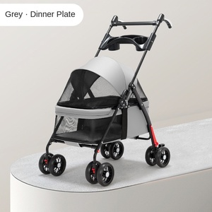 Carrito Plegable de Metal Resistente para Mascotas, Carrito de Viaje para Perros Pequeños y Gatos, Transpirable y Portátil - Product Image 6