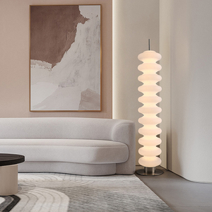 Lampe de sol design moderne en verre sphérique, style contemporain, design tandem, <span class=keywords><strong>chrome</strong></span>, blanc opale, LED, décoration intérieure, chambre à coucher, bureau - Product Image 2