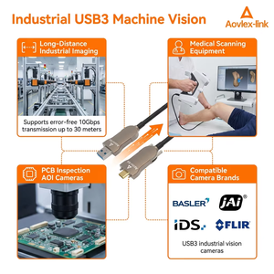 <span class=keywords><strong>AOC</strong></span> USB3.0 Type A Mâle vers Type C Mâle avec Câble Optique Actif USB 3.0 à Verrouillage à Vis pour Caméra Industrielle - Product Image 6