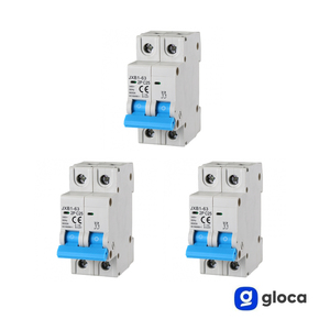 Interruptor Automático Gloca JXB1-63, 2P 25A 220V, Curva C25, Montaje en Riel DIN, Protección 6KA - Product Image 3