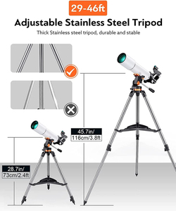Professionele Astronomische Refractor Telescoop 80Mm Diafragma <span class=keywords><strong>500Mm</strong></span> Brandpuntsafstand Aluminiumlegering 45 Correct Beeld Prisma 80500 - Product Image 6