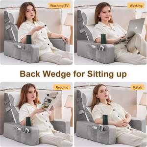 Cuscini in Memory Foam Sottovuoto per Supporto Schiena e Seduta, Cuscini per Riposo e Gaming (Grigio Chiaro, 5 Pezzi) con Supporto - Product Image 2