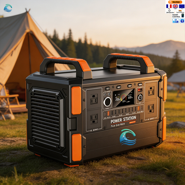 1000W 1200W 1000Wh LiFePO4 Solar Power Portable Power Station MPPT Pure Sine Wave Jump Starter Cigar Lighter Home Outdoor