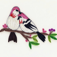 Décoration murale artisanale en papier quilling, oiseaux imprimés UV, encadrés, pour cadeau et décoration intérieure