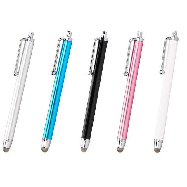 Wholesale Universal Capacitive Stylus Pen with Clip Bulk Short Touch Pen With Mesh Fabric Tip for Phones Tablets for Iphone Ipad