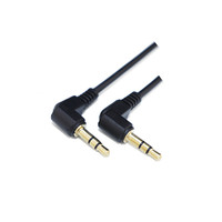 Câble audio stéréo mâle à mâle 3.5MM TRS Aux à angle droit plaqué or