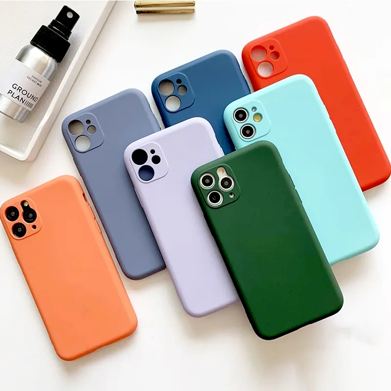 Microfibre Soft Touch Liquid Silicone Mobile Phone Accessories Mobile phone silicone Phone Case For Iphone 11 12 13 Case Cover