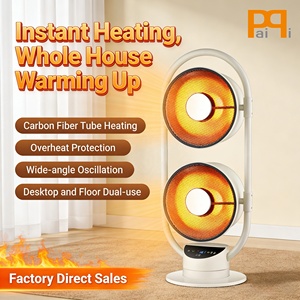 <span class=keywords><strong>Ventilateur</strong></span> Chauffant Électrique Infrarouge en Céramique Économe en Énergie avec Protection Contre la Surchauffe et la Chute, Éclairage, Autoportant, Télécommande Réglable - Product Image 4