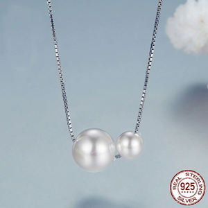 Serie de cuentas de concha de alta calidad, conjunto de collar de anillo, joyería de perlas de agua dulce de plata de ley S925 para mujer - Product Image 3