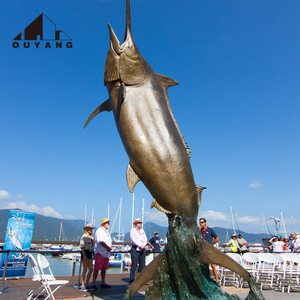 QUYANG decoración al aire libre gran Metal mar <span class=keywords><strong>Pez</strong></span> <span class=keywords><strong>espada</strong></span> escultura moldes gigante azul Marlin <span class=keywords><strong>pez</strong></span> estatua de bronce - Product Image 3