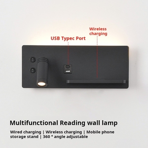 Luce <span class=keywords><strong>da</strong></span> <span class=keywords><strong>parete</strong></span> <span class=keywords><strong>a</strong></span> LED in stile moderno con ricarica Wireless USB <span class=keywords><strong>a</strong></span> doppia porta lampada <span class=keywords><strong>da</strong></span> <span class=keywords><strong>parete</strong></span> per camera d'albergo camera <span class=keywords><strong>da</strong></span> letto illuminazione di <span class=keywords><strong>lettura</strong></span> del comodino - Product Image 2