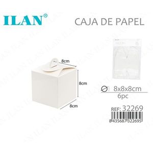 Scatola di Carta ILAN 8x8x8 Cm Cubo Pieghevole per Confezione Regalo 6 Pezzi - Product Image 3