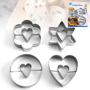 Dụng Cụ Cắt Bánh Quy Bằng Kim Loại Đồ Lặt Vặt Nhà Bếp 3D Dụng Cụ Ép Bánh Quy Hình Trái Tim Và Hoa - Product Image 3