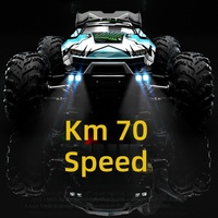 HUVELON Buggy RC tout-terrain 4x4 sans balais à l'échelle 1/16, voiture de course et de drift, éclairage LED, télécommande 2,4 GHz, qualité hobby