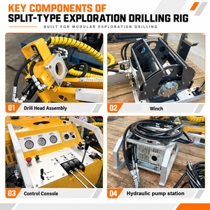 Machine de <span class=keywords><strong>forage</strong></span> diamantée hydraulique de 800 m, foreuse modulaire pour l'exploration à distance et les opérations économiques - Product Image 6