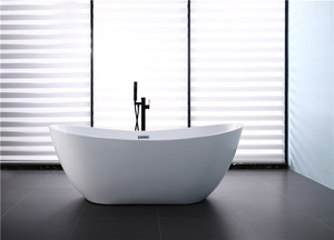 Cupc nhà máy giá tốt nhất và chất lượng tốt nhất khách sạn đứng Acrylic bồn tắm bề mặt rắn freestanding trắng bồn tắm - Product Image 4