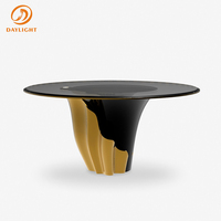 Table à manger de style minimaliste et luxueux, cadre en cuivre et acier inoxydable doré, pour restaurant, maison, salle à manger