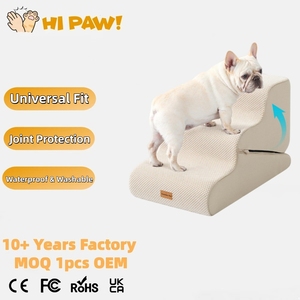 Moderne stevige hondentrappen van hoogwaardig schuim met antislip treden, 2/3/4 treden, milieuvriendelijke huisdierentrappen voor kleine & middelgrote honden en katten - Product Image 1