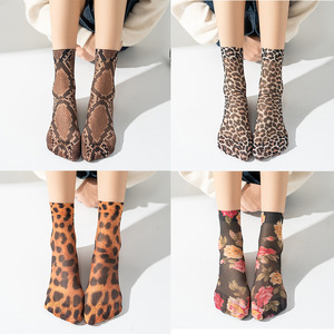 Ensemble de chaussettes ultra-fines et confortables en maille respirante CE motif léopard/<span class=keywords><strong>mi</strong></span>-mollet pour l'été 2026 – Vente chaude pour le quotidien - Product Image 2