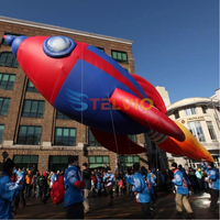 Modelo de cohete publicitario inflable de PVC, modelo de globo de cohete inflable con logotipo, cohete de helio para evento de desfile