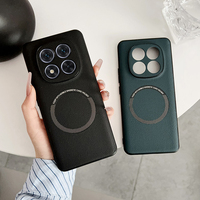 Coque arrière en cuir PU avec protection magnétique pour téléphone portable Xiaomi Redmi Note 14 Pro Plus 5G (vente en gros)