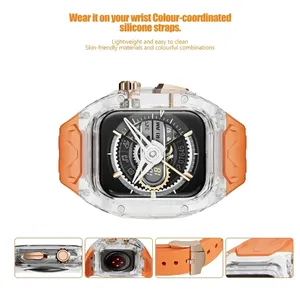 Étui de <span class=keywords><strong>protection</strong></span> intégré avec bracelet en silicone pour montre S11/10/9/8/7/6/5/<span class=keywords><strong>SE</strong></span>/Ultra IWatch 45/44/42/41/40/38mm Sport Loop Pin - Product Image 6