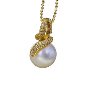 31421DIY Accessories S925 Silver Pendant Empty Holder 12-13mm Three-dimensional Necklace with <b>Loose</b> <b>Pearls</b> - Product Image 5