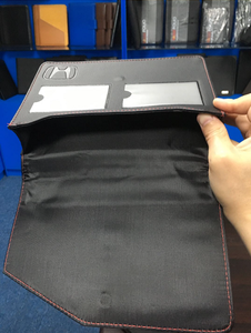 حافظة مستندات السيارة من الجلد الصناعي A5 مع شعار مخصص منقوش، حقيبة ملفات السيارة المحمولة، منظم ملفات للمكتب والشركة - Product Image 3