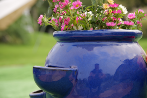 Pot de fleurs en céramique de jardin Cottage, fait à la main, respirant, écologique, léger, avec finition émaillée et trou de drainage - Product Image 5