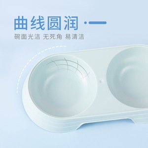 ชามอาหารสัตว์เลี้ยงแบบคู่รูปวงรี ทำความสะอาดง่าย สำหรับแมวและสุนัข - Product Image 4