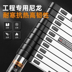 บันไดเหลื่อมยืดหด Dengyue บันไดเหล็กสแตนเลสหนาพิเศษ บันไดพับได้สำหรับงานวิศวกรรม บันไดตรงแบบพกพา รับน้ำหนักได้ 550 ปอนด์ - Product Image 3